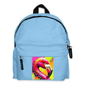 Flamingo - Kinder Rucksack - Hellblau - Vorne