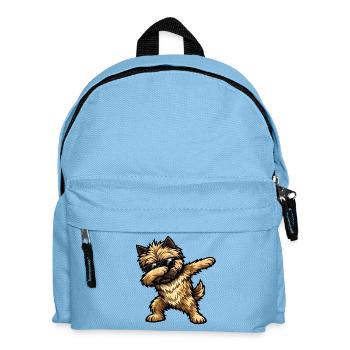 Dabbing Cairn Terrier in Comic Style - Kids' Backpack - light blue - Front