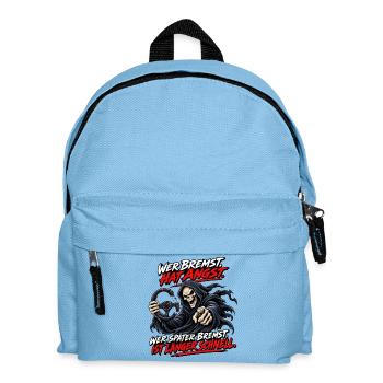 Angst vorm Bremsen Grim Reaper - Kinder Rucksack - Hellblau - Vorne