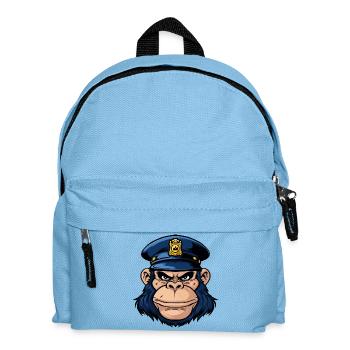 Affen Polizei - Kinder Rucksack - Hellblau - Vorne