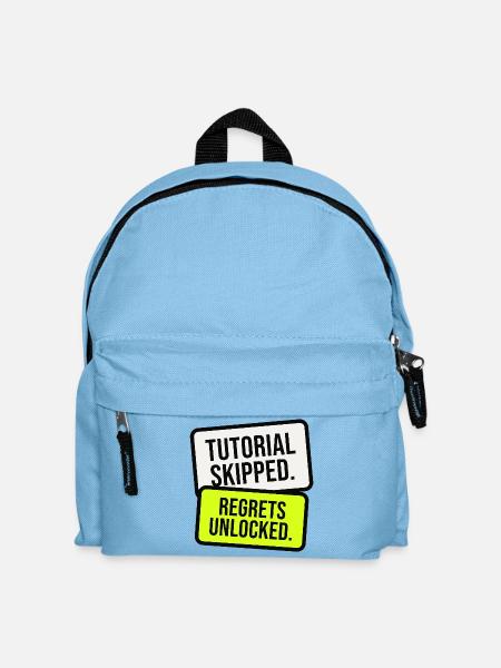 Bedauern freigeschaltet Meme - Kinder Rucksack - Hellblau