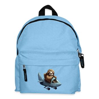 Cute Sloth Pilot Airplane Glider - Kids' Backpack - light blue - Front