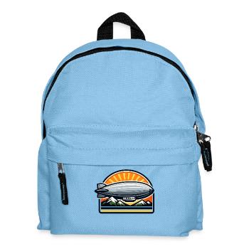 Sonnenaufgang Zeppelin über Bergen - Kinder Rucksack - Hellblau - Vorne