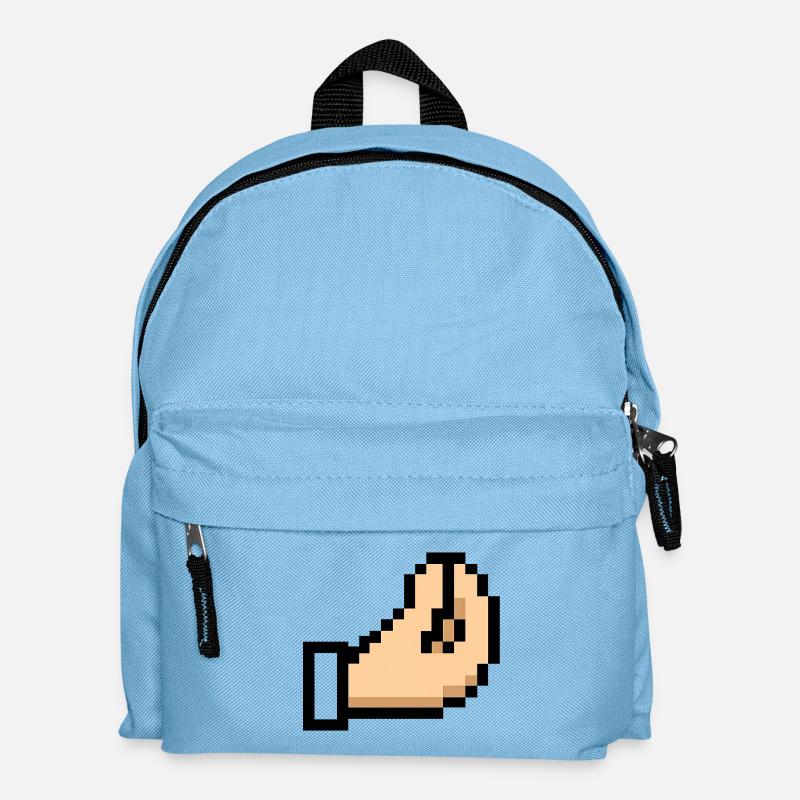 Pixel Hand Cursor Design Italia - Kinder Rucksack - Hellblau