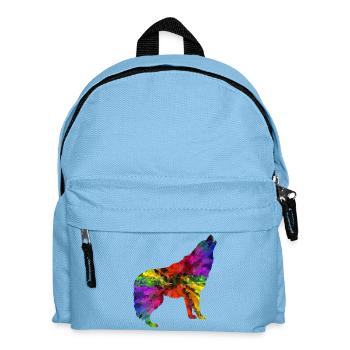 Wolf Regenbogen - Kinder Rucksack - Hellblau - Vorne