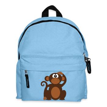 Affe - Kinder Rucksack - Hellblau - Vorne
