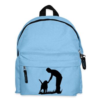 Les meilleurs amis - chien et propriétaire silouette - Sac à dos Enfant - bleu clair - Devant