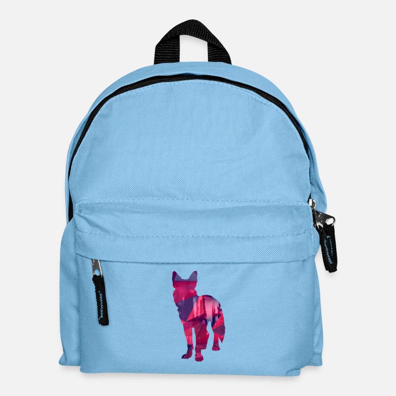 Chien basse poly - Chiens Low Poly Design - Sac à dos Enfant - bleu clair