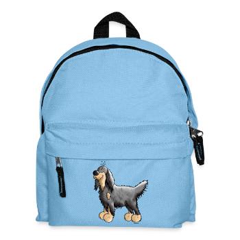 Knuffiger Gordon Setter - Hund - Kinder Rucksack - Hellblau - Vorne