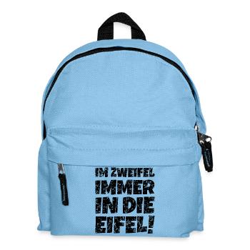 Im Zweifel immer in die Eifel (Vintage/Schwarz) - Kinder Rucksack - Hellblau - Vorne