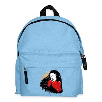 A resolute boxer with long open hair - Kids' Backpack - light blue - Front