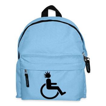 Wheelchair user with punk haircut # - Kids' Backpack - light blue - Front