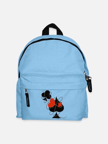 Glück im Spiel … | Spielkarten | Geschenkidee - Kinder Rucksack - Hellblau