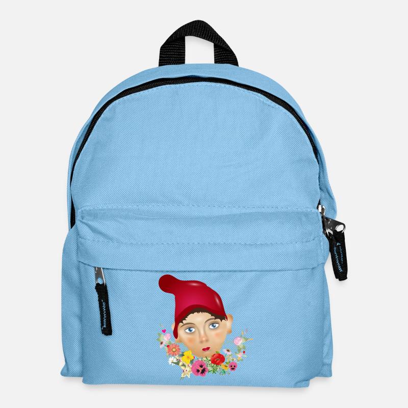 Der Kasper oder auch Kasperle als Puppen Porträt - Kinder Rucksack - Hellblau