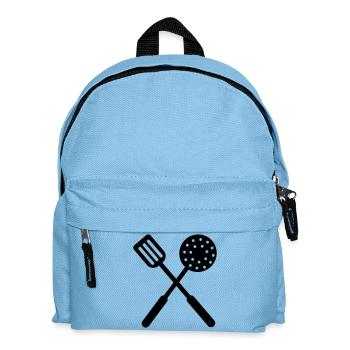 Frying baking tools crossed - Kids' Backpack - light blue - Front
