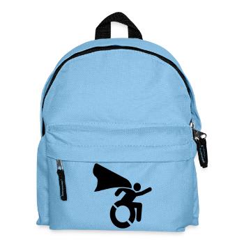 Super wheelchair hero man / woman with cape* - Kids' Backpack - light blue - Front