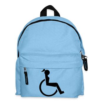 Logo d’une dame ou d’une fille en fauteuil roulant. Image* - Sac à dos Enfant - bleu clair - Devant