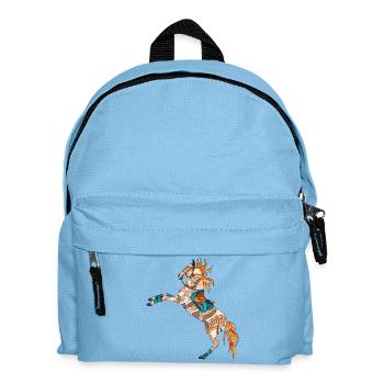 whimsical colorful horse - Kids' Backpack - light blue - Front