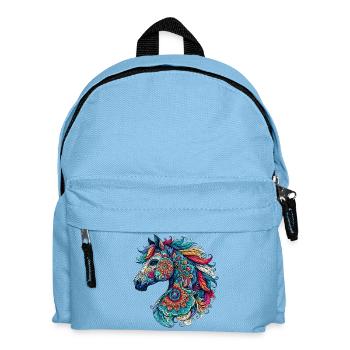 Horse decorated with Mandalas - Kids' Backpack - light blue - Front