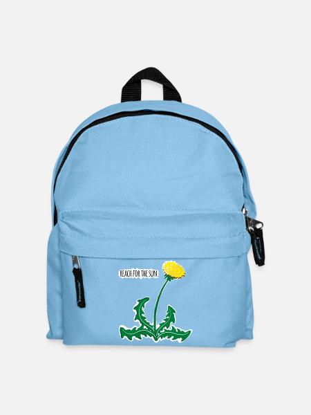 Lebendige Löwenzahnillustration mit 🌞 Motivation! - Kinder Rucksack - Hellblau