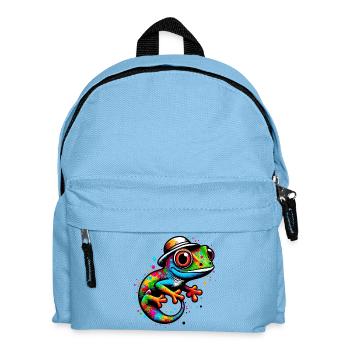 Gecko avec chapeau casquette sombrero - Sac à dos Enfant - bleu clair - Devant