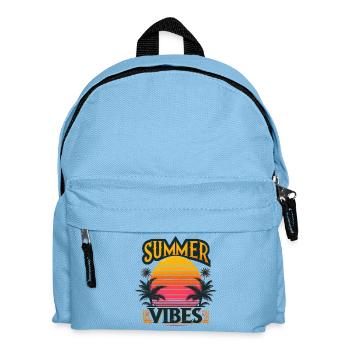 Ambiance estivale tropicale : l’aventure au coucher du soleil vous attend - Sac à dos Enfant - bleu clair - Devant
