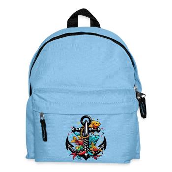 An Anchor with Fish - Kids' Backpack - light blue - Front