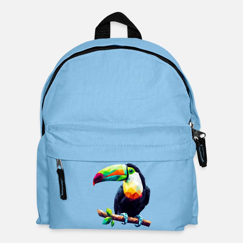 Polygonaler Tukan - Kinder Rucksack - Hellblau