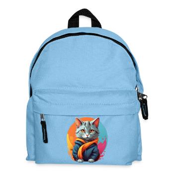 Stylish Urban Feline - Kids' Backpack - light blue - Front