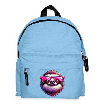 Faultier mit Sonnenbrille - Kinder Rucksack - Hellblau - Vorne