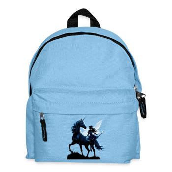 La fée et la licorne : une aventure nocturne. - Sac à dos Enfant - bleu clair - Devant