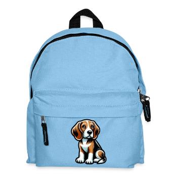 Niedlicher Hund Cartoon Beagle - Kinder Rucksack - Hellblau - Vorne