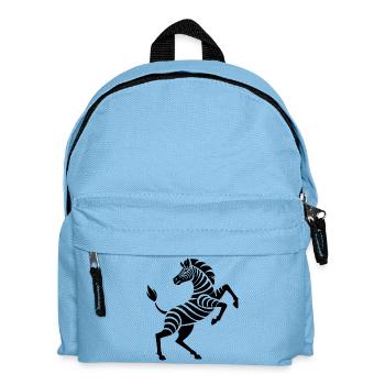 Zebra Hufe hoch Kunststück Silhouette - Kinder Rucksack - Hellblau - Vorne