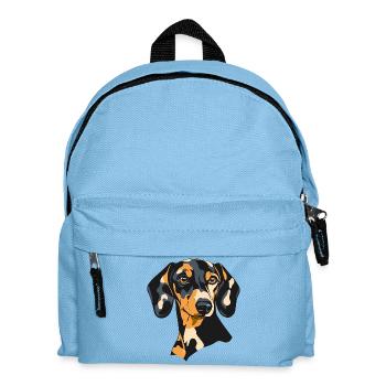 Dackel - Kinder Rucksack - Hellblau - Vorne