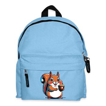 Niedlicher Eichhörnchen Druck mit Eichel - Kinder Rucksack - Hellblau - Vorne