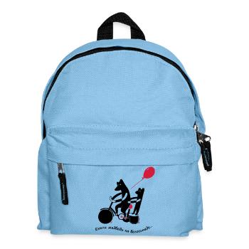 Baeren_Dreirad_Luftballon_mit_Text - Kids' Backpack - light blue - Front