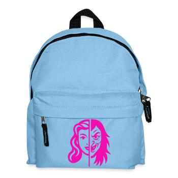 Contraste du visage divisé - Sac à dos Enfant - bleu clair - Devant