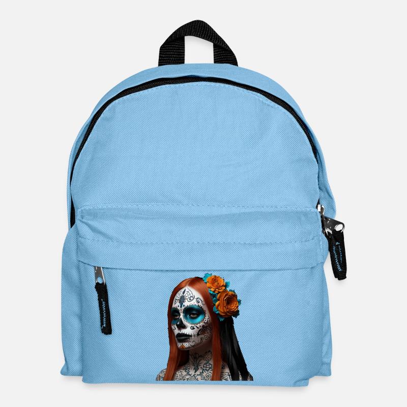 Sugar Skull Blumen Dia de Muertos - Kinder Rucksack - Hellblau
