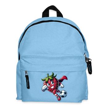 Football Strawberry Superhero Kicker Comic - Kids' Backpack - light blue - Front