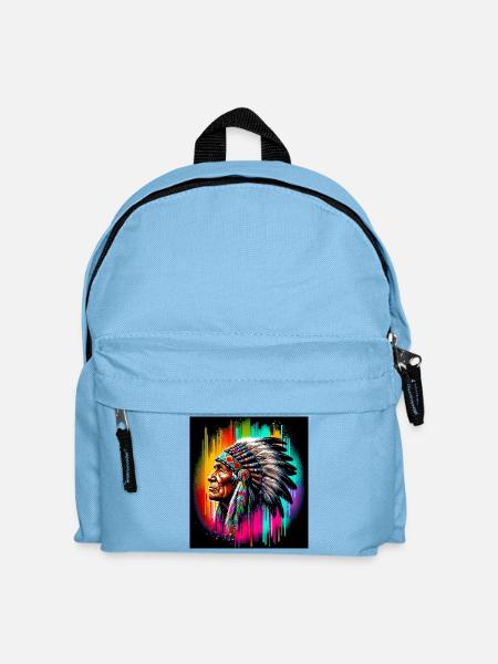 Amerikanisch, Indianer, Amerikaner - Kinder Rucksack - Hellblau