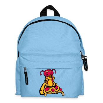Caterpillar Eats Pizza Salami Hole Funny Hungry Cheese - Kids' Backpack - light blue - Front
