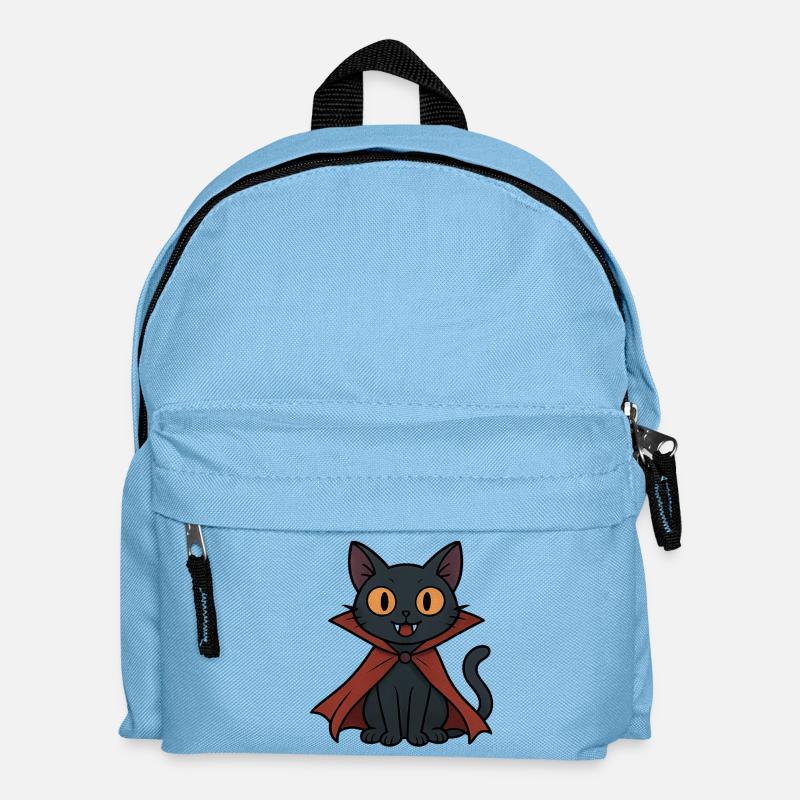 Vampire kitten in cape black cat - Kids' Backpack - light blue