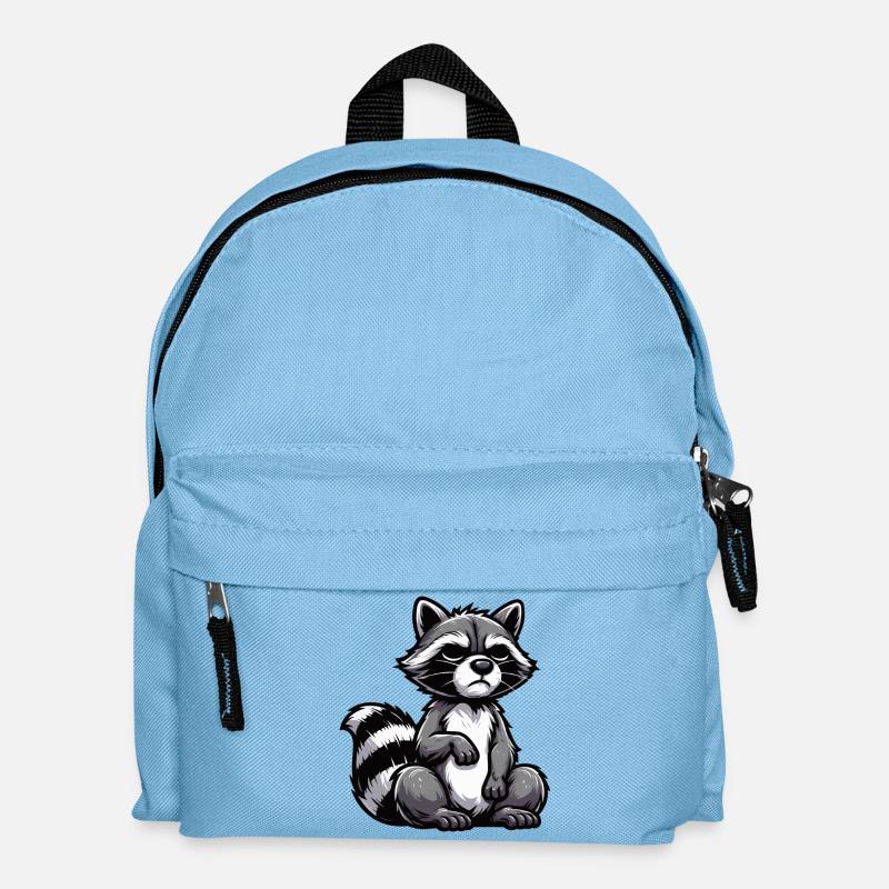 Waschbär Waschbären Waldtier lustiger Waschbär - Kinder Rucksack - Hellblau