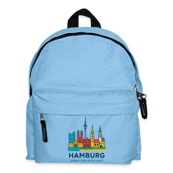 Hamburg Skyline Immer eine Reise wert - Kinder Rucksack - Hellblau - Vorne