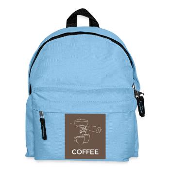 Kaffeemaschine Linienkunst Kaffee - Kinder Rucksack - Hellblau - Vorne
