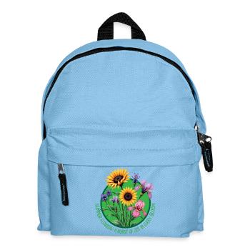 Sommerblumen blühen Kreis - Kinder Rucksack - Hellblau - Vorne