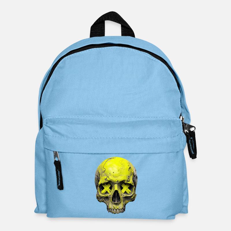 Neon X Totenkopf - Kinder Rucksack - Hellblau