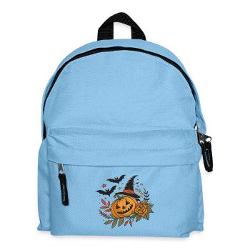 Halloween Kürbis Hexe und Blumen - Kinder Rucksack - Hellblau - Vorne