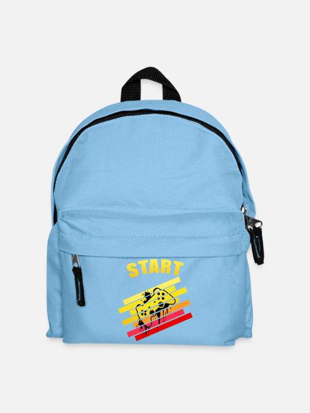 Retro Vintage Start Gaming Controller | Neon Graff - Kinder Rucksack - Hellblau