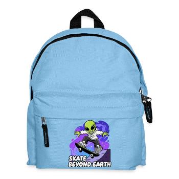 Skateur extraterrestre au-delà de la Terre - Sac à dos Enfant - bleu clair - Devant